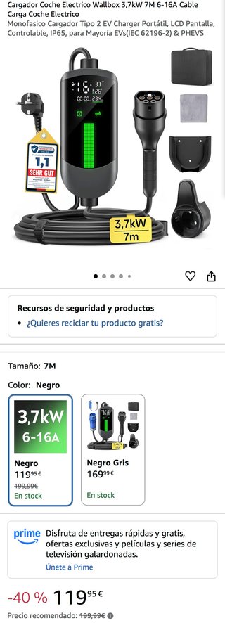 NUEVO Cargador Coche Eléctrico Wallbox 7M