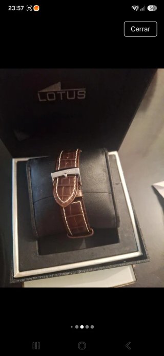 Reloj Lotus Cuadrado Marrón y Plateado