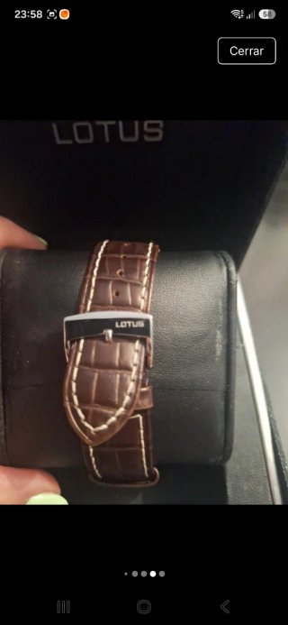 Reloj Lotus Cuadrado Marrón y Plateado
