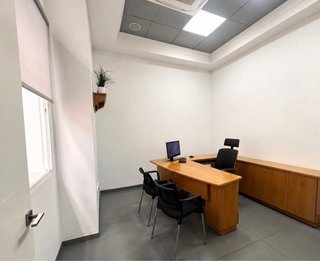 Mesa despacho completa con mueble trasero y percha