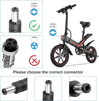 Cargador 54.6V 2A DC5.5X2.1mm PATINETE Ebike