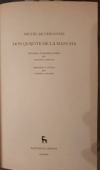 Don Quijote de la Mancha, ed. Gredos