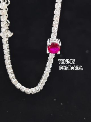 Pulsera Pandora circonita rosa plata
