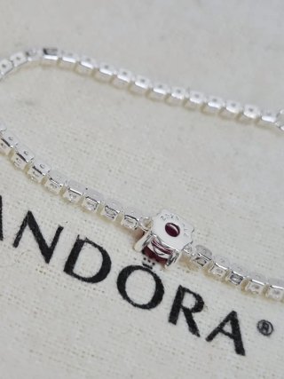 Pulsera Pandora circonita rosa plata