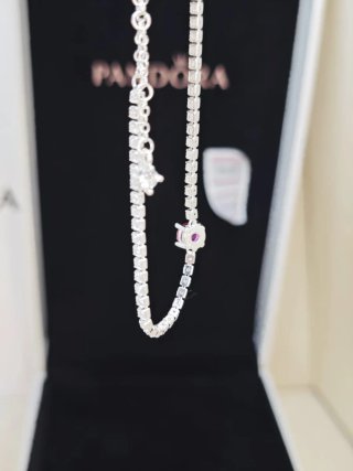 Pulsera Pandora circonita rosa plata