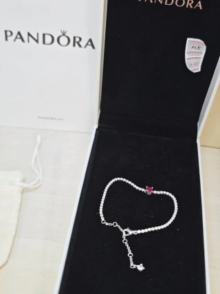 Pulsera Pandora circonita rosa plata