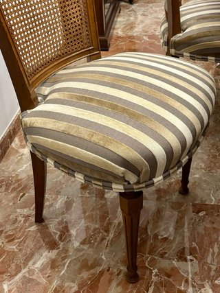 Mesa comedor extensible nogal + 6 sillas