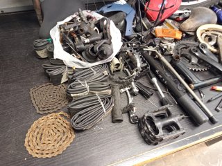 Lote de piezas y repuestos para bicicleta