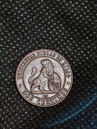 Monedas cobre españolas 1870