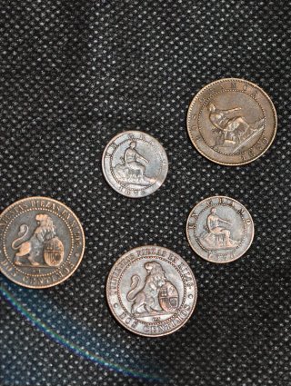 Monedas cobre españolas 1870