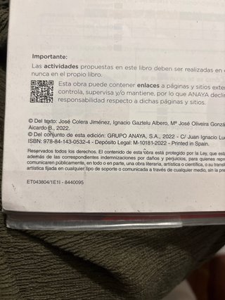 Libro matematicas 3 ESO(1 trimestre) Sin escribir