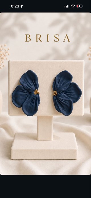 Pendientes BRISA flor azul y dorado