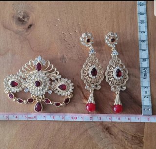 Conjunto Aderezo Burdeos Nuevo