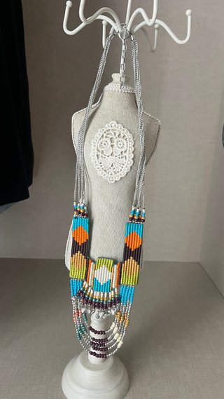 Collar mujer azul multicolor