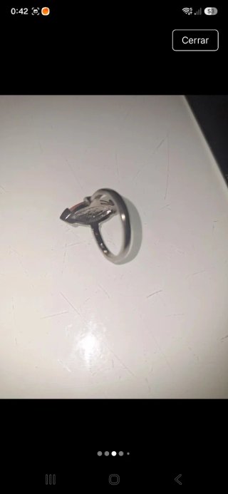 Anillo plata con piedra naranja