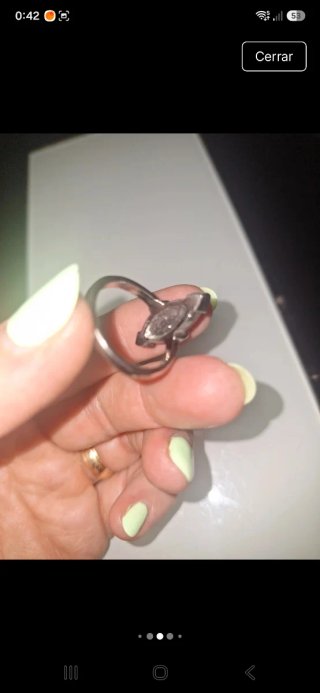 Anillo plata con piedra naranja