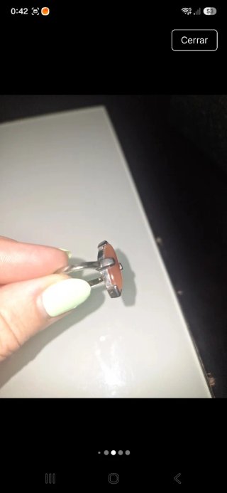 Anillo plata con piedra naranja