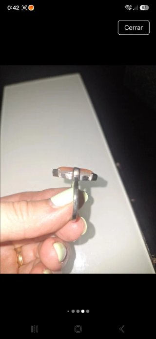 Anillo plata con piedra naranja