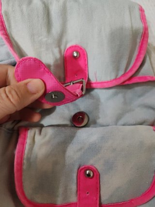 Mochila TyeDye Denim y Rosa fucsia