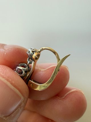 Pendientes diamantes antiguos oro 18k franceses