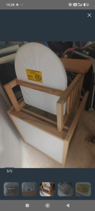 Trona evolutiva madera 6 meses a 5 años