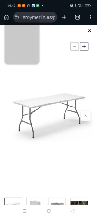 Mesa plegable  plástico 180x74