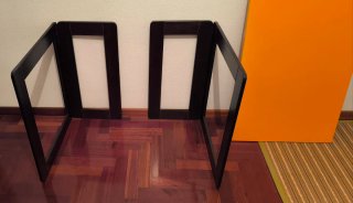 Mesa/escritorio naranja y wengué