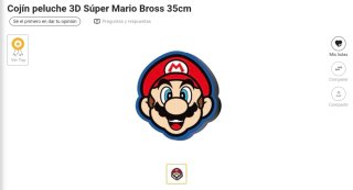 Cojín Peluche 3D Súper Mario Bros