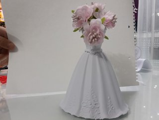 Jarrón Vestido Novia Impresión 3D