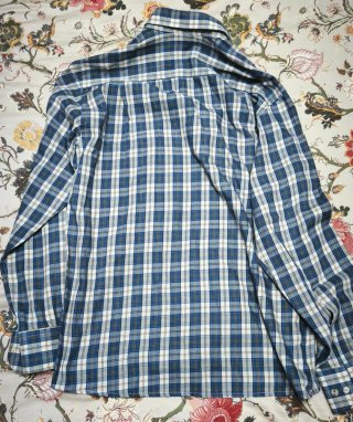 Camisa C&G Collection cuadros azul y blanco