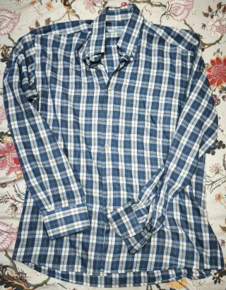 Camisa C&G Collection cuadros azul y blanco