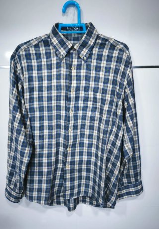 Camisa C&G Collection cuadros azul y blanco