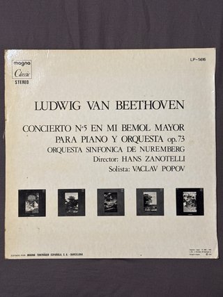 Vinilo Beethoven Concierto 5 Op. 73