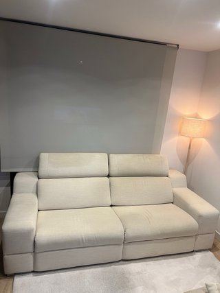 Sofá 4 plazas beige tela