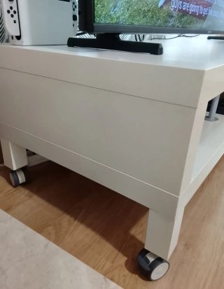 Mueble TV Ikea Lack Blanco con ruedas de regalo