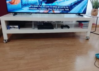 Mueble TV Ikea Lack Blanco con ruedas de regalo