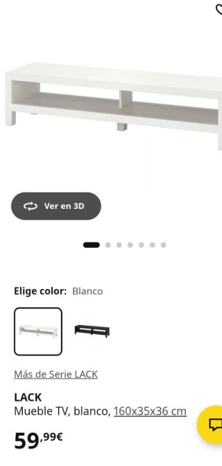 Mueble TV Ikea Lack Blanco con ruedas de regalo