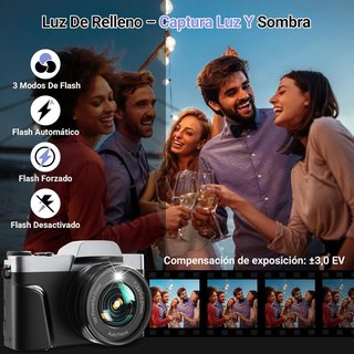 SIN ABRIR Cámara con WiFi 4K 64MP Pantalla 180°