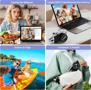 SIN ABRIR Cámara con WiFi 4K 64MP Pantalla 180°
