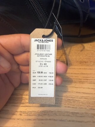 Jack & Jones stivali da uomo antracite, taglia 43
