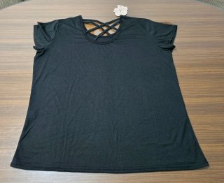 Camiseta negra tiras cruzadas Talla XXL/3XL