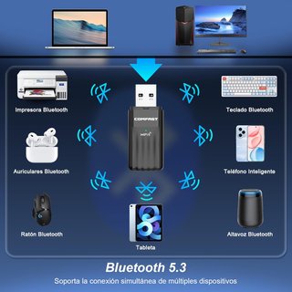 Adattatore USB WiFi 6 e Bluetooth 5.3 senza apertura