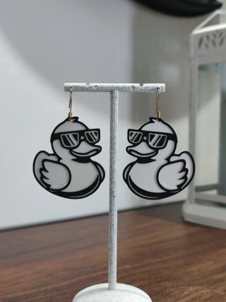 Pendientes Patito con Gafas 3D