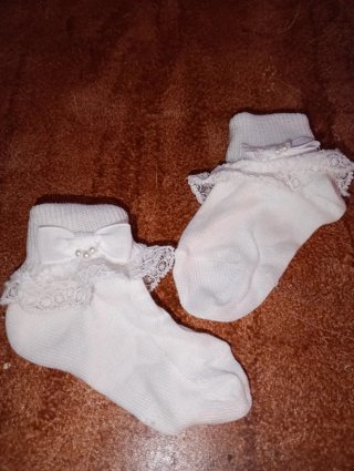 Conjunto bebé vestido , zapatos y calcetines