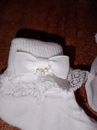 Conjunto bebé vestido , zapatos y calcetines