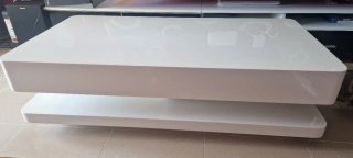 Mesa centro blanca brillo muy nueva
