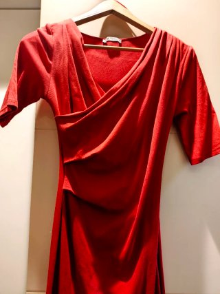 Vestido midi rojo Zara T. M