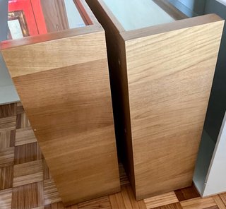 Mesitas auxiliares madera y cristal