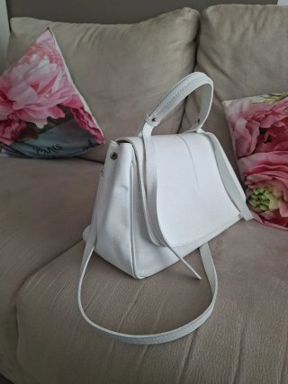 Borsa in pelle bianca