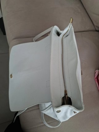 Borsa in pelle bianca